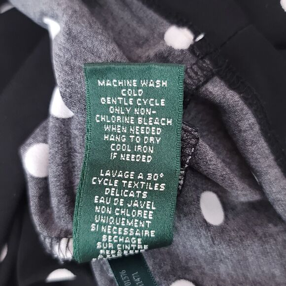 Ralph Lauren Dress Womens 14 Knee Faux Wrap Short Sleeve V Neck A Line Ruffle - Picture 8 of 9